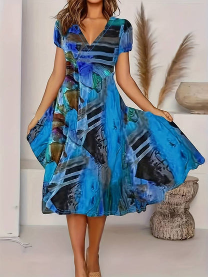 KS | Bohemian summer dress with V-neckline