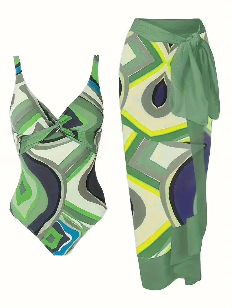 KS | Sexy swimwear with tropical pattern