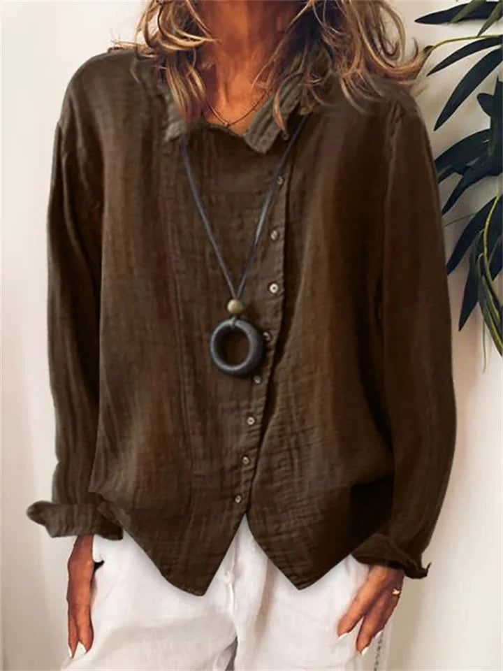 KS | Asymmetric button-up blouse