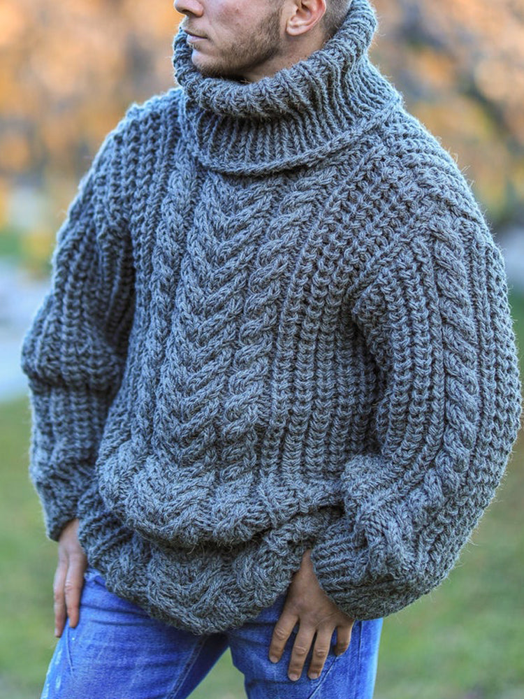 Fall And Winter Vintage Men's Turtleneck Sweater elevenforest
