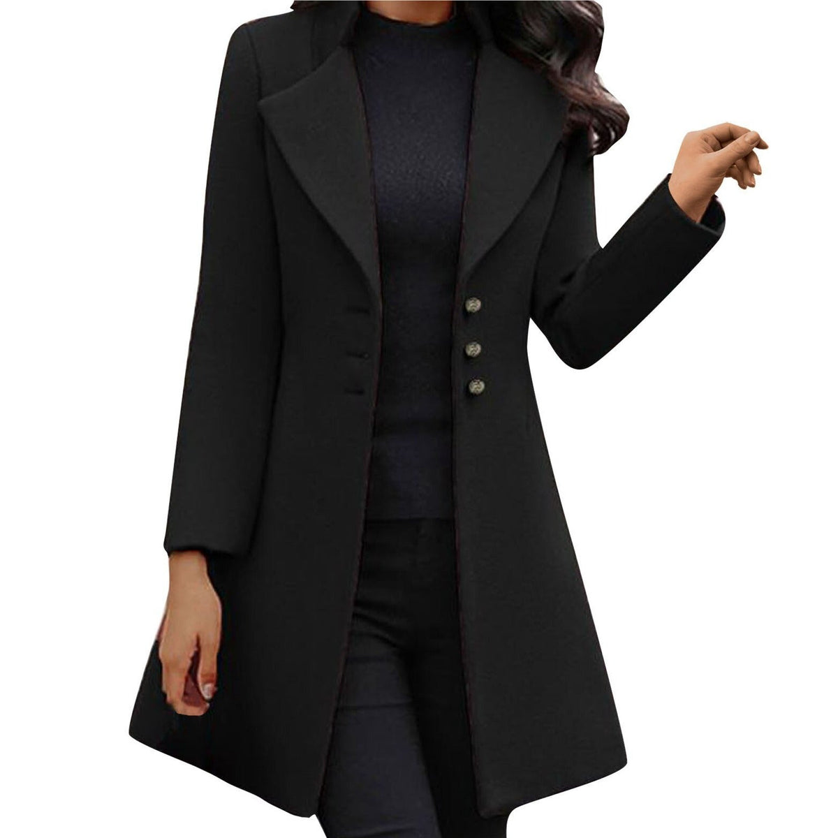 Coat in Italian wool with long sleeves
