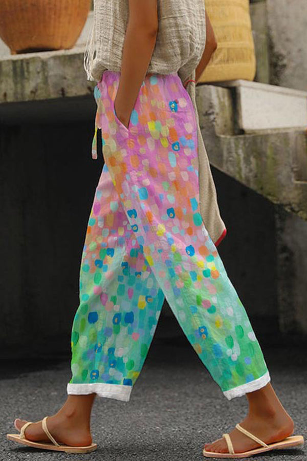 Fitted, loose-fitting pants