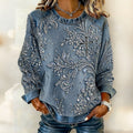 Comstylish Women's Vintage Flower Faith Pattern Casual Sweatshirt