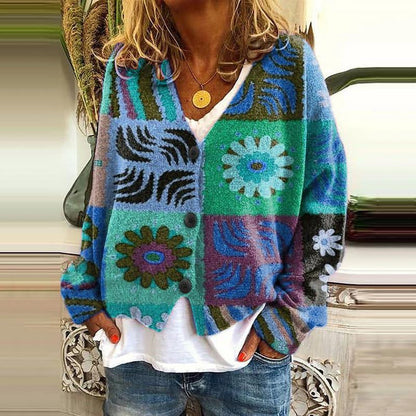 KS | Printed cardigan with button placket
