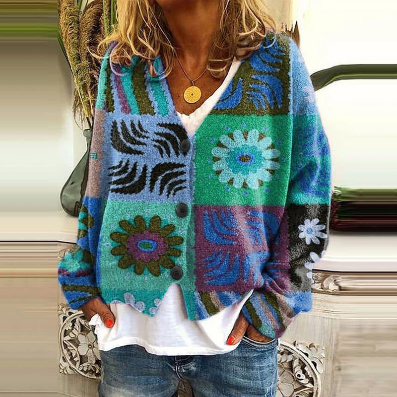 KS | Printed cardigan with button placket