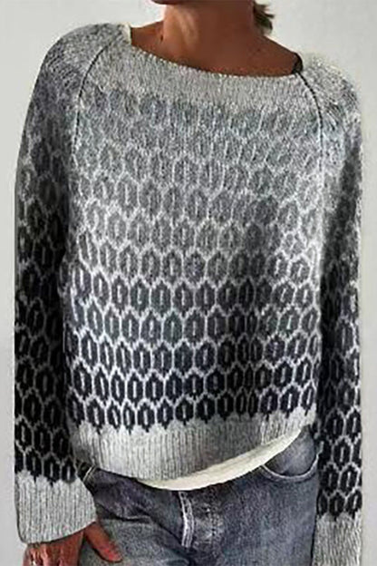 Cotton Sweater with Vintage Designs