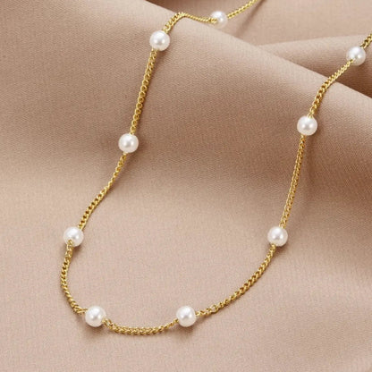 Freshwater Pearl And Gold Necklace
