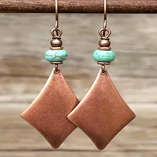 Brown & Blue Stone Earrings