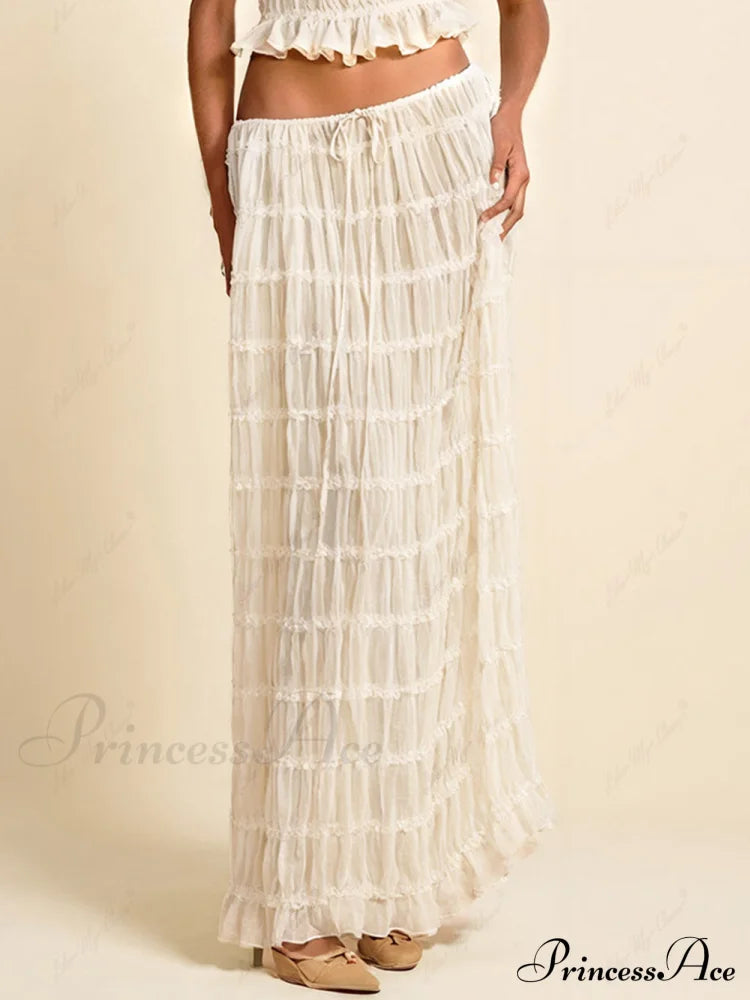 White-Maxi Skirt