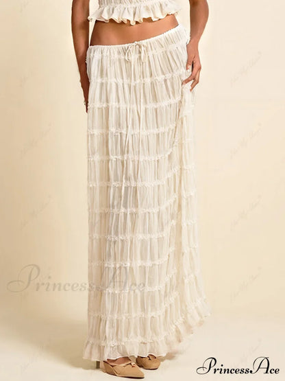 White-Maxi Skirt