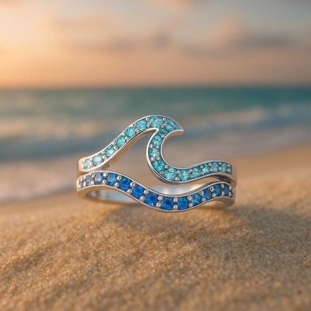 Bright Opal Wave Ring