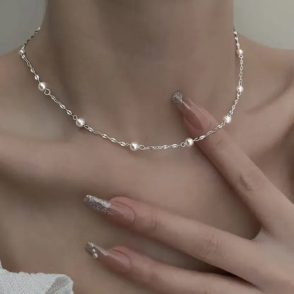 Elegant Necklace Of Shiny Pearls