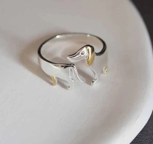 925 Sterling Silver Dachshund Ring – Adjustable Fit