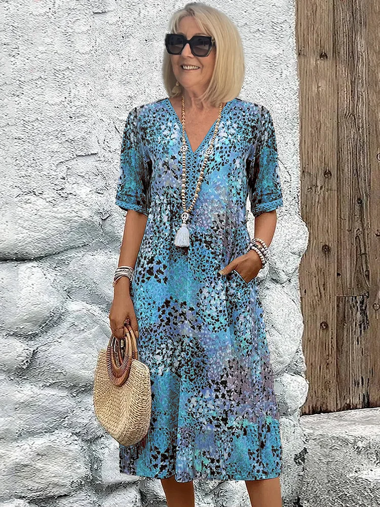 A flattering midi dress for effortless island elegance.