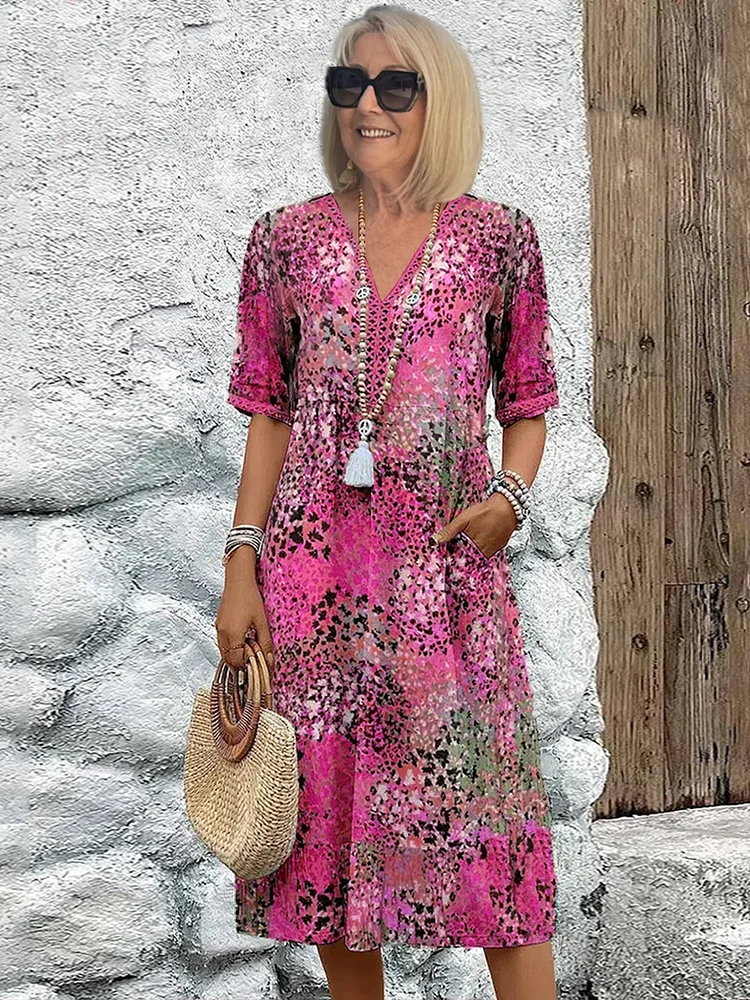 A flattering midi dress for effortless island elegance.