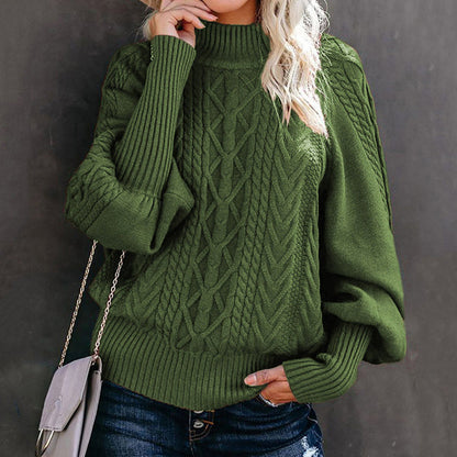 Retro Twist Loose Long Sleeve Knitted Solid Color Sweater elevenforest