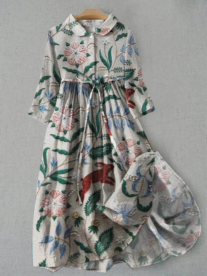 Maxi floral dress with buttons