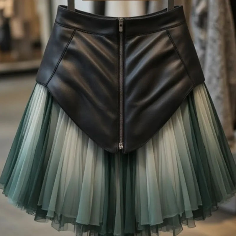 Rainbow Original Design High Waist Tulle Patchwork Skirts