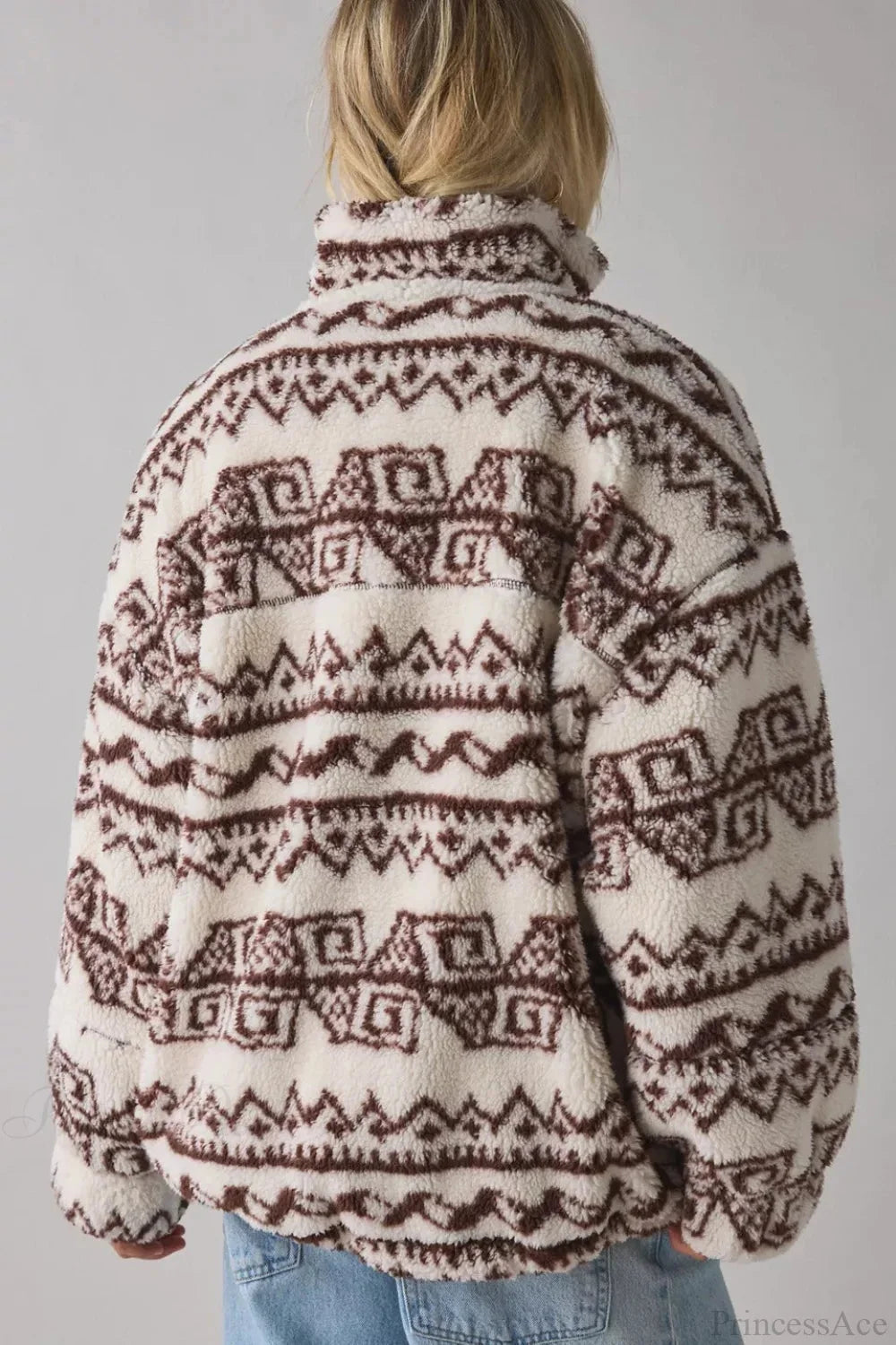 Fleece Stand Collar Zipper Coat