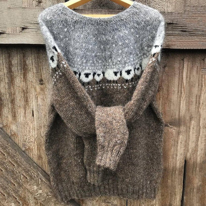 Vintage Sheep Jacquard Cozy Sweater artswardrobe