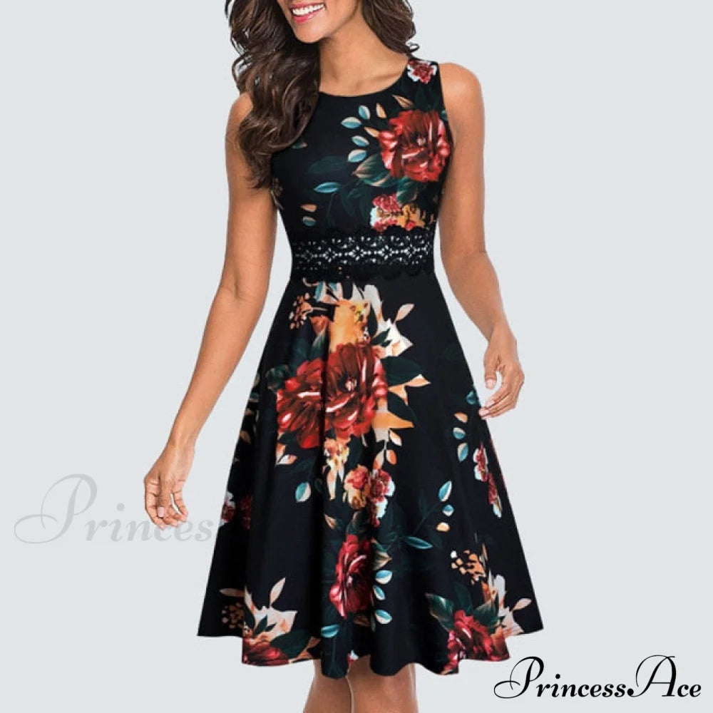 Yellow Black Floral