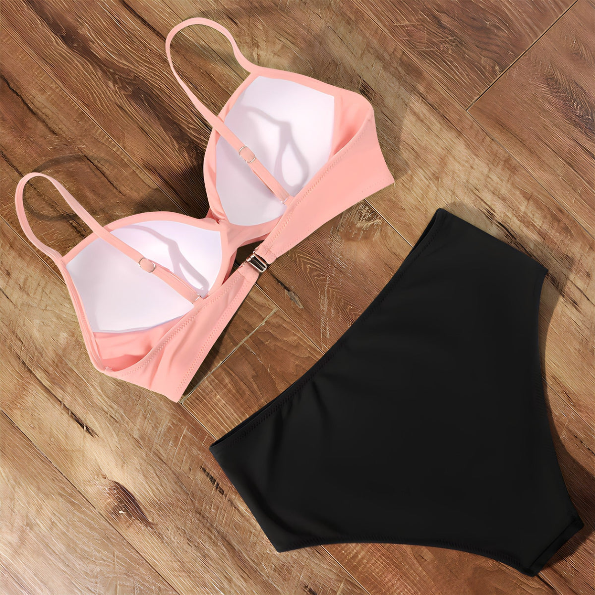 High waist bikini with twist front top