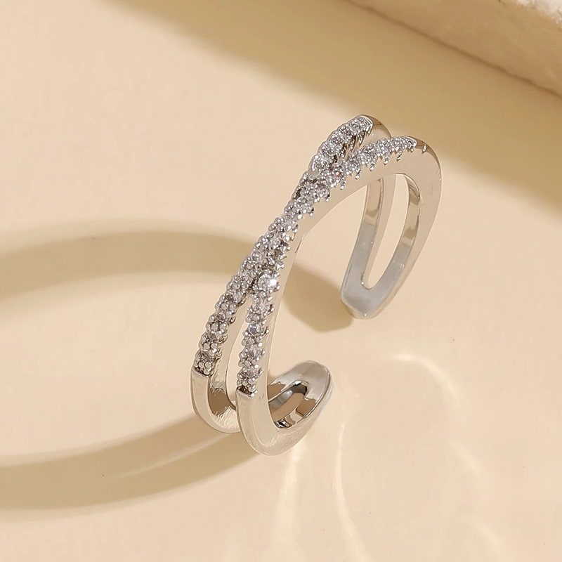 Cross Bright Silver Ring