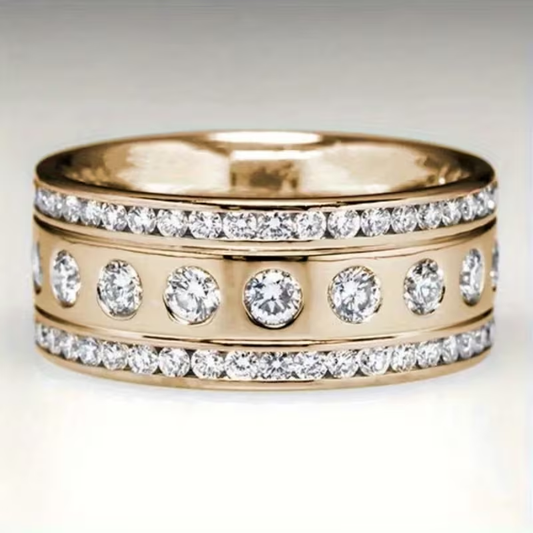 Zirconia Fine Gold Trail Ring