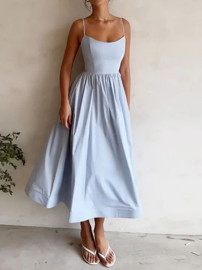 Flowy maxi dress with spaghetti stars