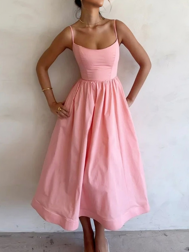 Flowy maxi dress with spaghetti stars
