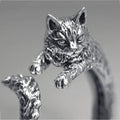 Angry Kitty Silver Ring