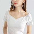 Natural White Patchwork Cotton T Shirt Summer