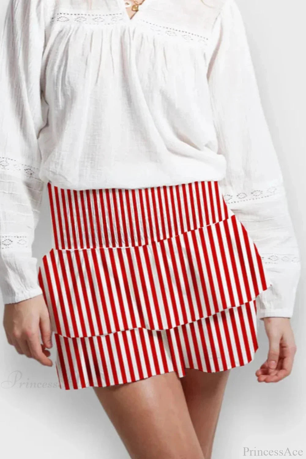 Indie Graphic Ruffle Pleated Skirt