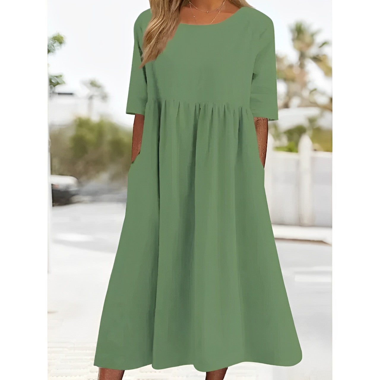 Plain midi dress
