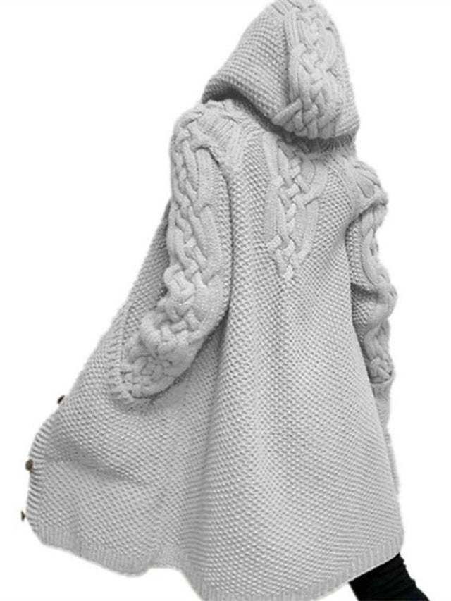 Chunky knit hooded cardigan