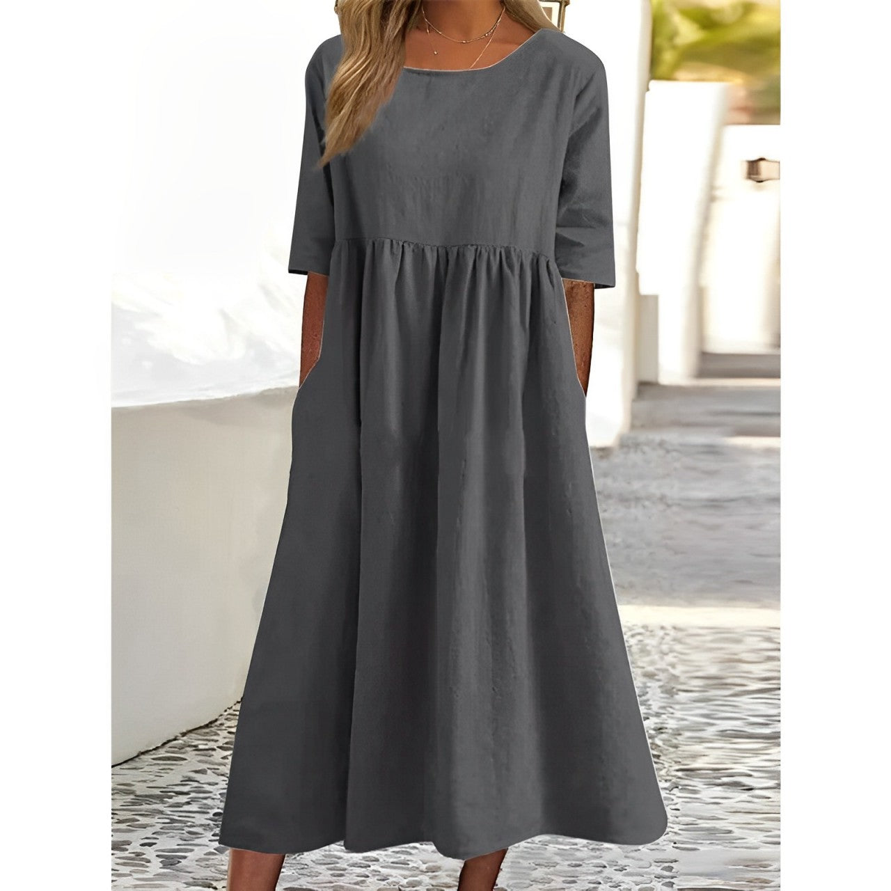 Plain midi dress