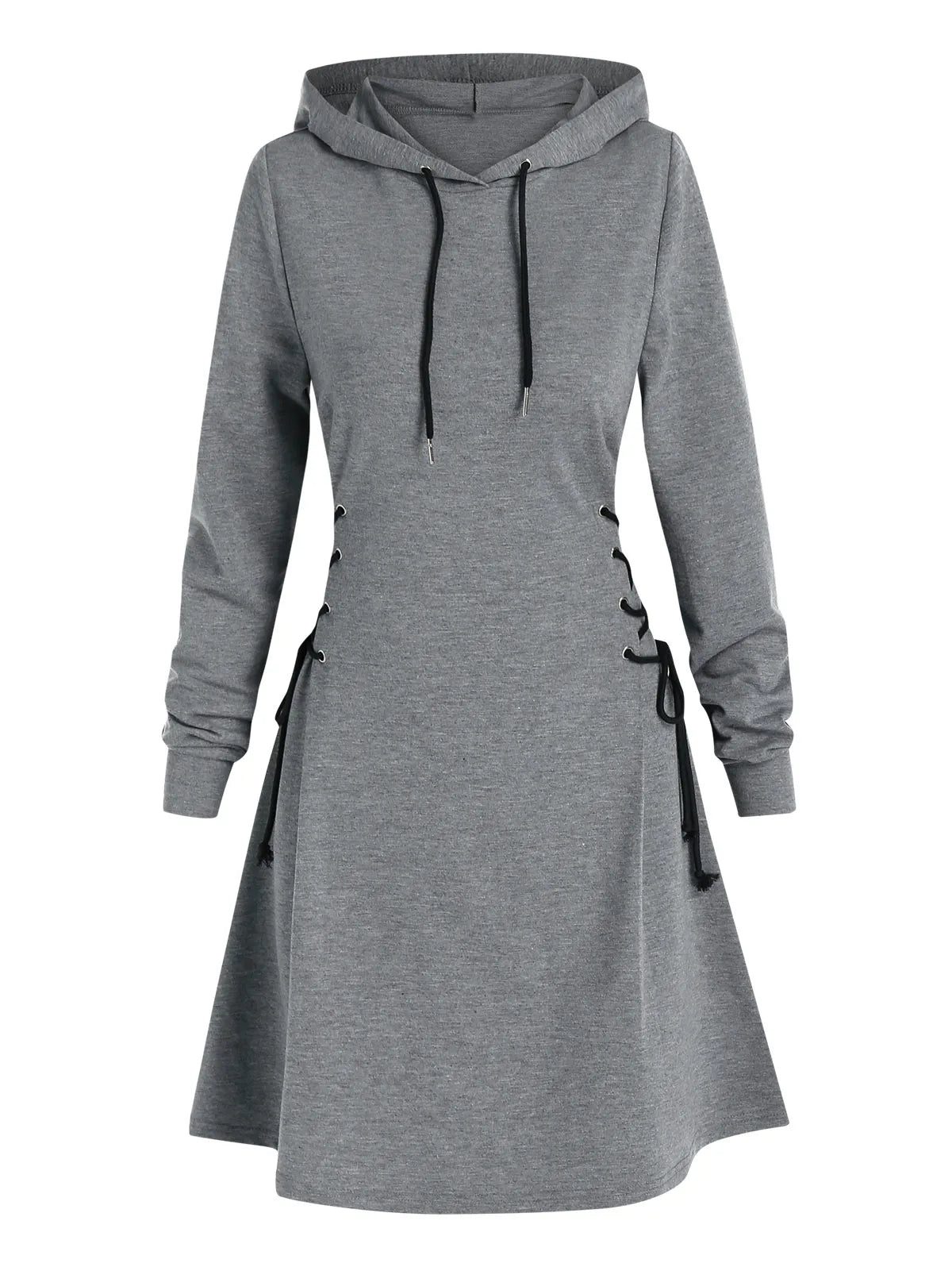 Casual-chic hooded midi dress