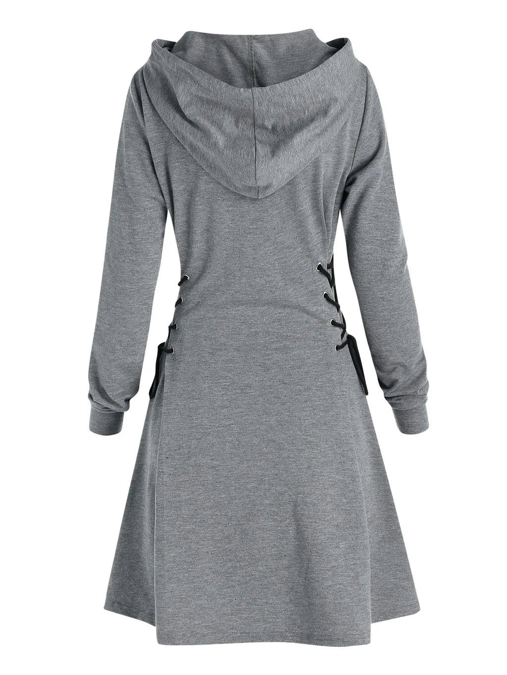 Casual-chic hooded midi dress