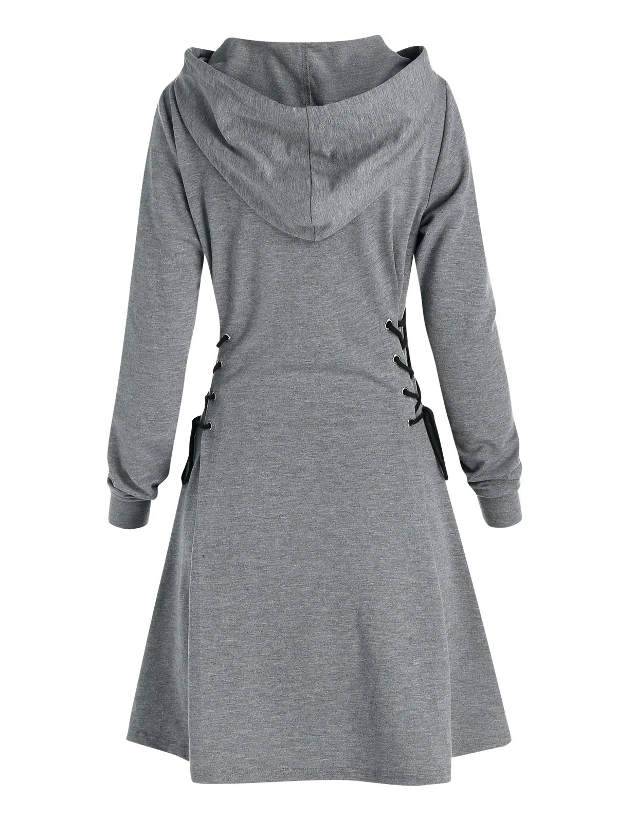 Casual-chic hooded midi dress