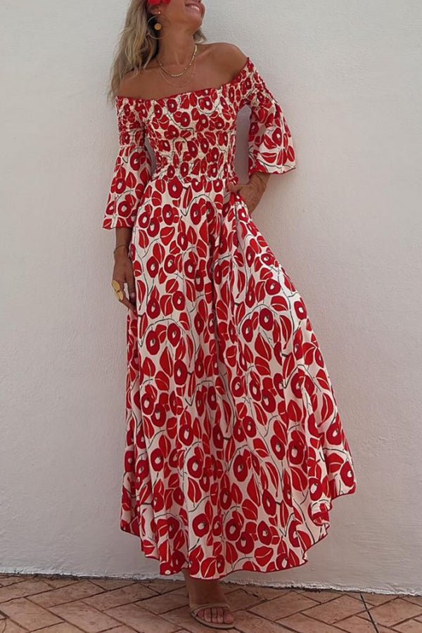 Maxi dress with floral pattern