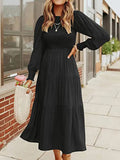 Long sleeve midi dress with tuxedos