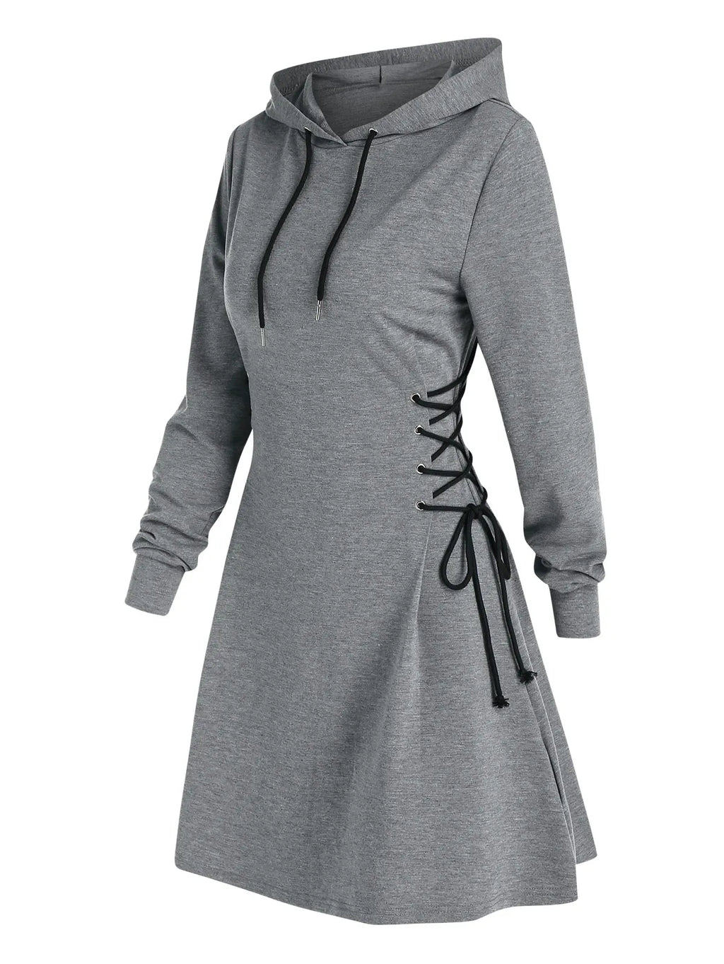 Casual-chic hooded midi dress