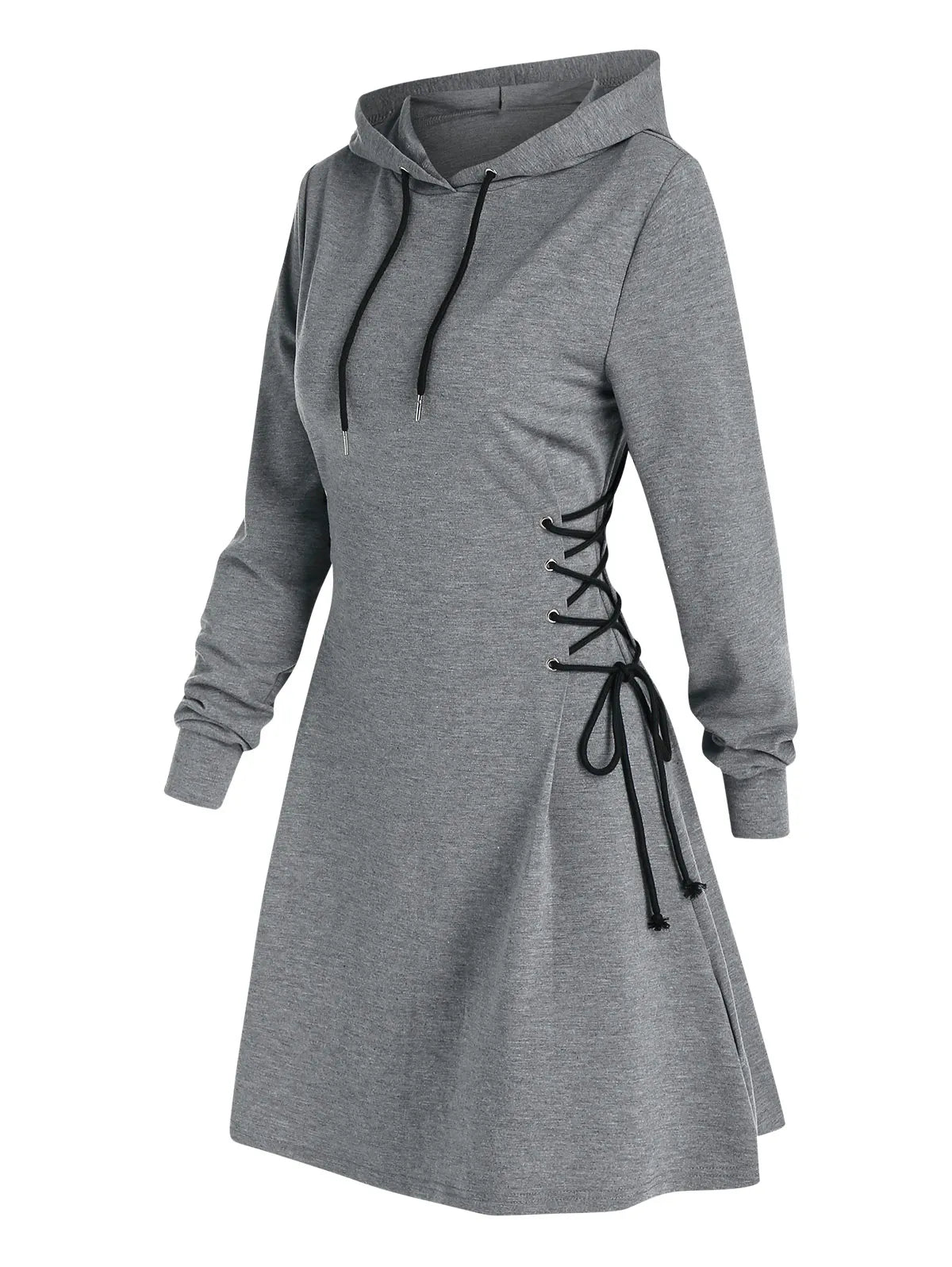 Casual-chic hooded midi dress