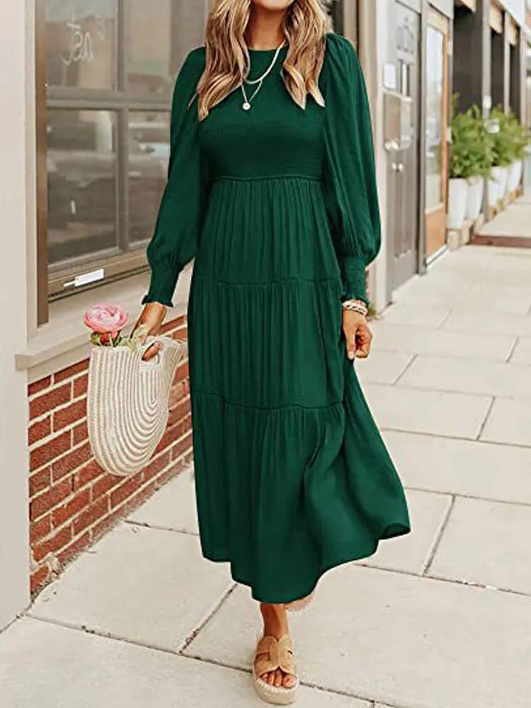 Long sleeve midi dress with tuxedos