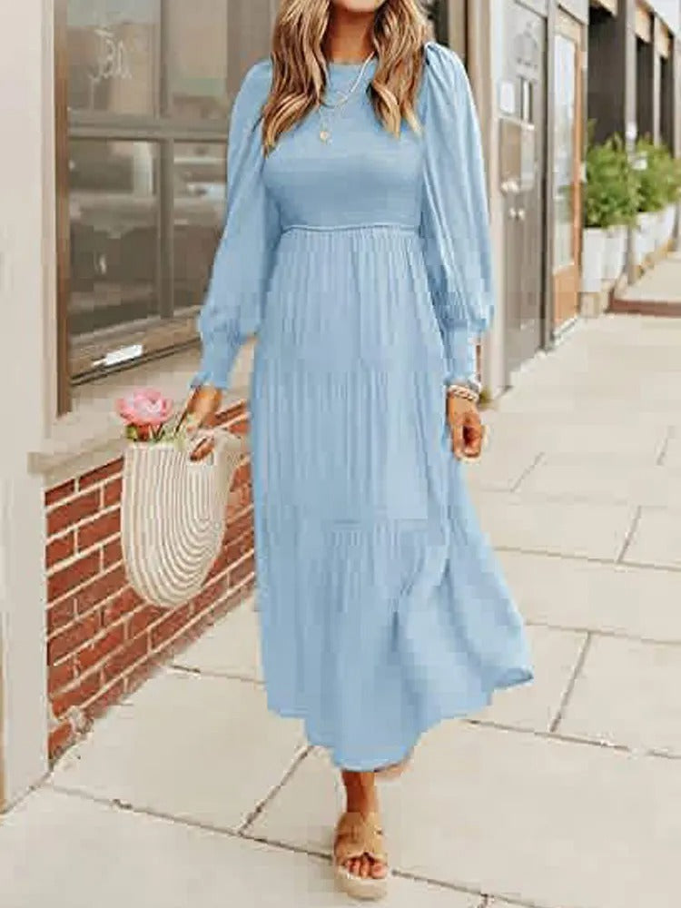 Long sleeve midi dress with tuxedos