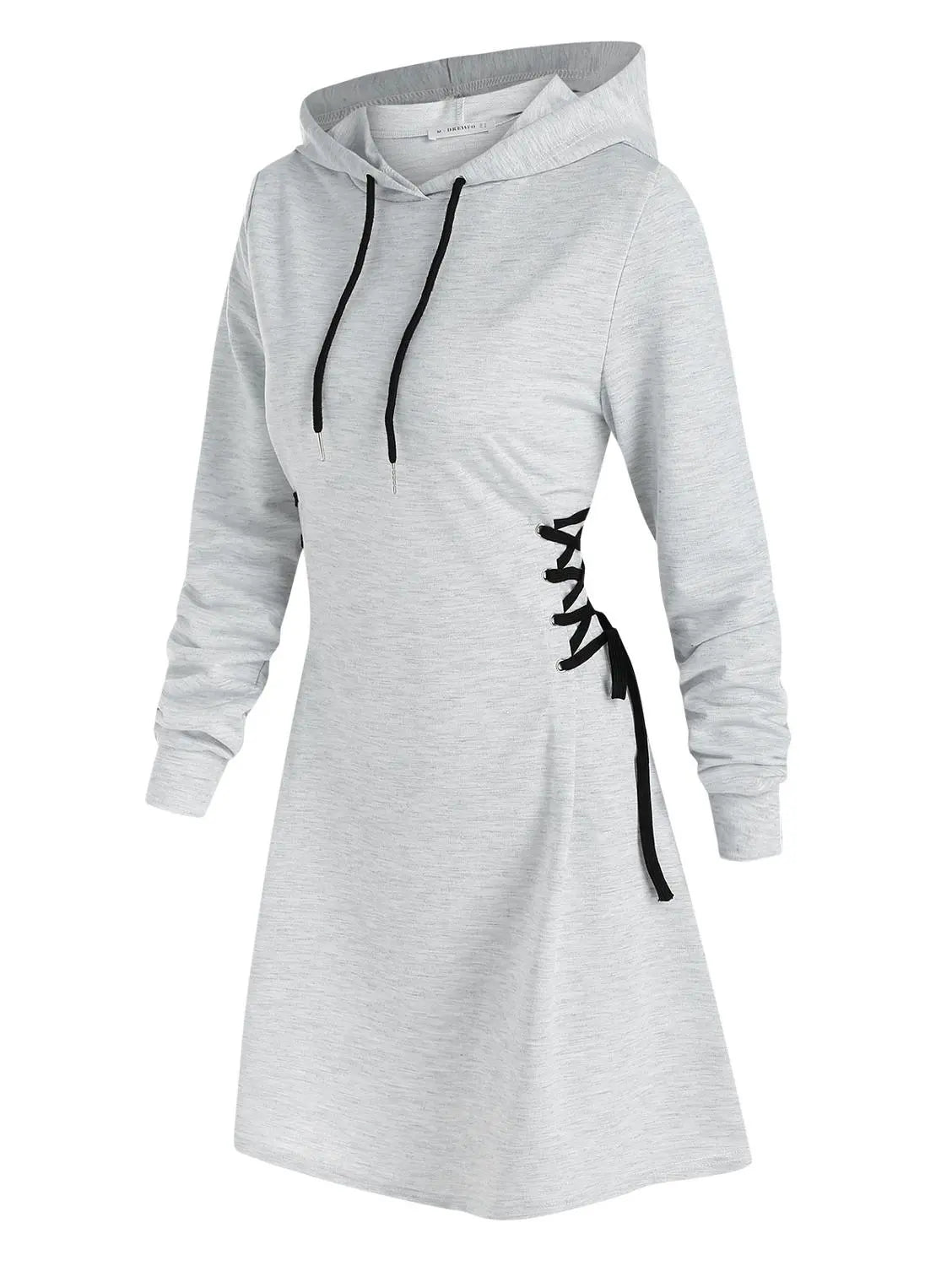 Casual-chic hooded midi dress