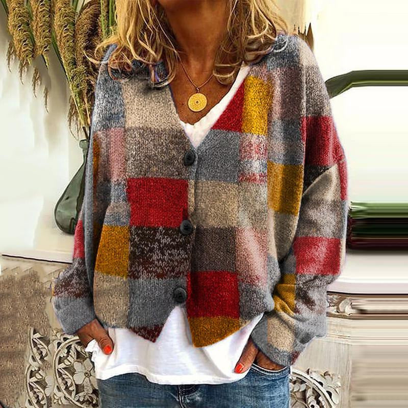 KS | Printed cardigan with button placket