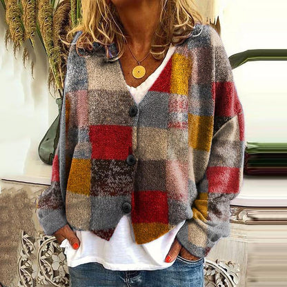 KS | Printed cardigan with button placket